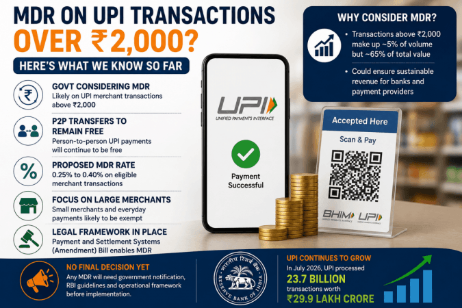 Govt may allow MDR on UPI payments above ₹2,000; person-to-person transfers likely to stay free