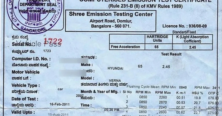 pollution under control certificate