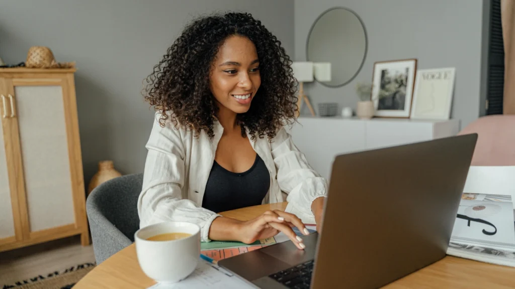 user using laptop having coffee Datacenter proxy