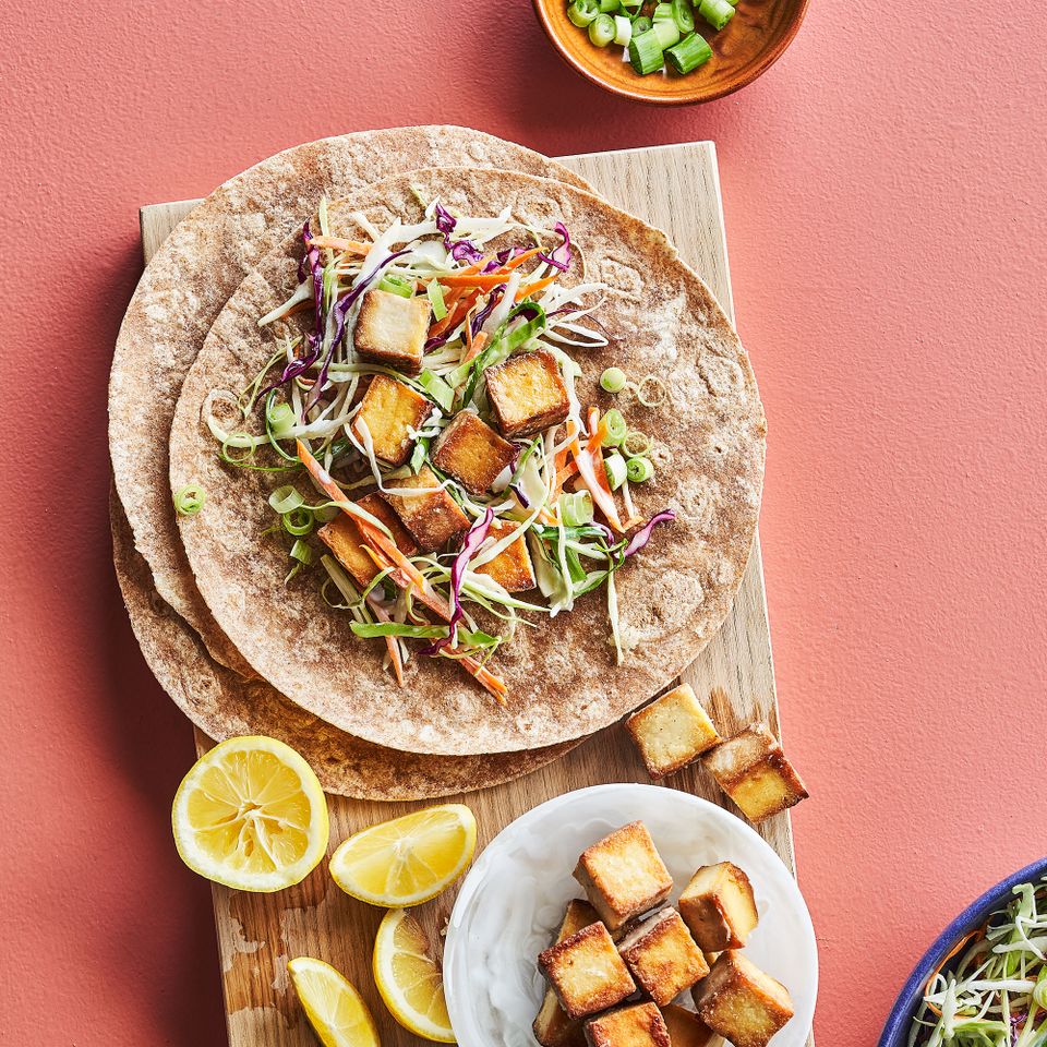 Crispy Smoked Tofu & Coleslaw Wraps Credit: Johnny & Charlotte Autry