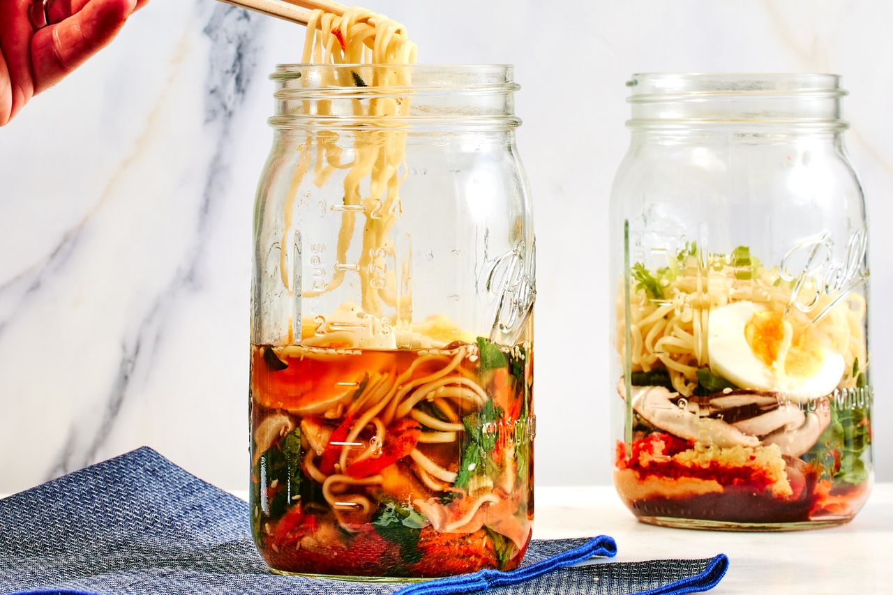 a recipe photo of the Spicy Ramen Cup of Noodles Credit: Photographer: Morgan Hunt Glaze, Food Stylist: Julian Hensarling, Prop Stylist: Shell Royster