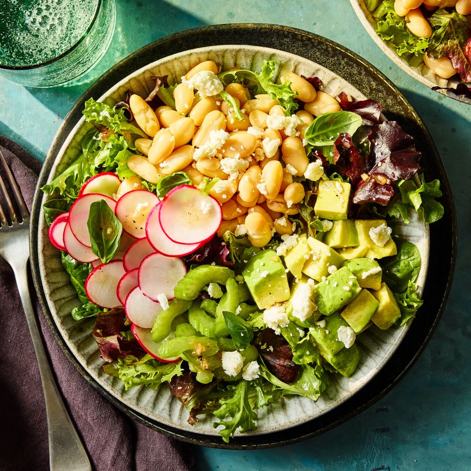 A recipe image of No-Cook White Bean & Avocado Bowls. Credit: Photographer: Morgan Hunt Ward.