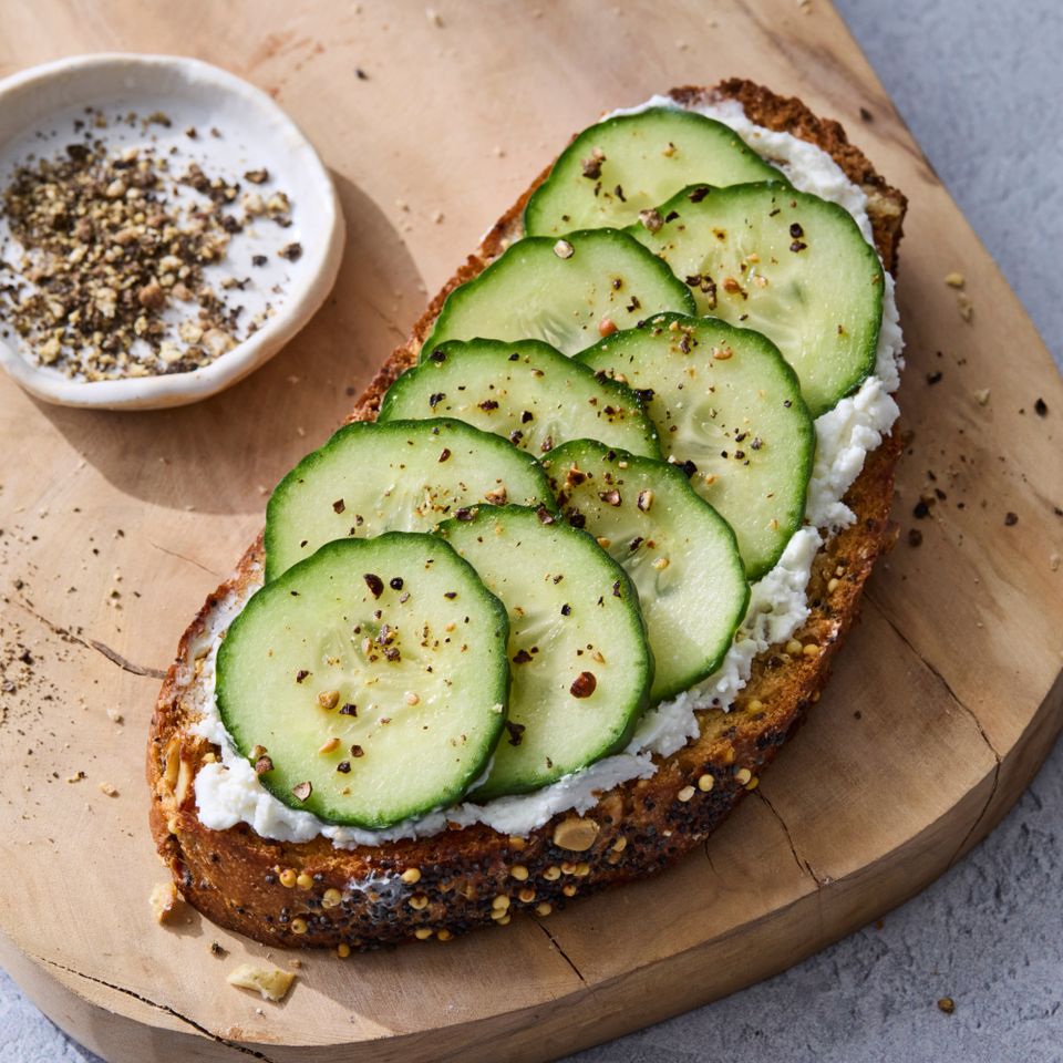 A recipe image of Cucumber Sandwich. Credit: Photographer: Jason Donnelly, Food Stylist: Holly Dreesman, Prop Stylist: Joseph Wanek.