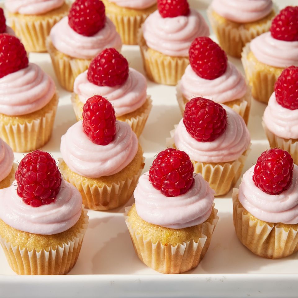 Lemon-raspberry mini cupcakes Credit: Photographer: Jen Causey, Food Stylist: Emily Nabors Hall
