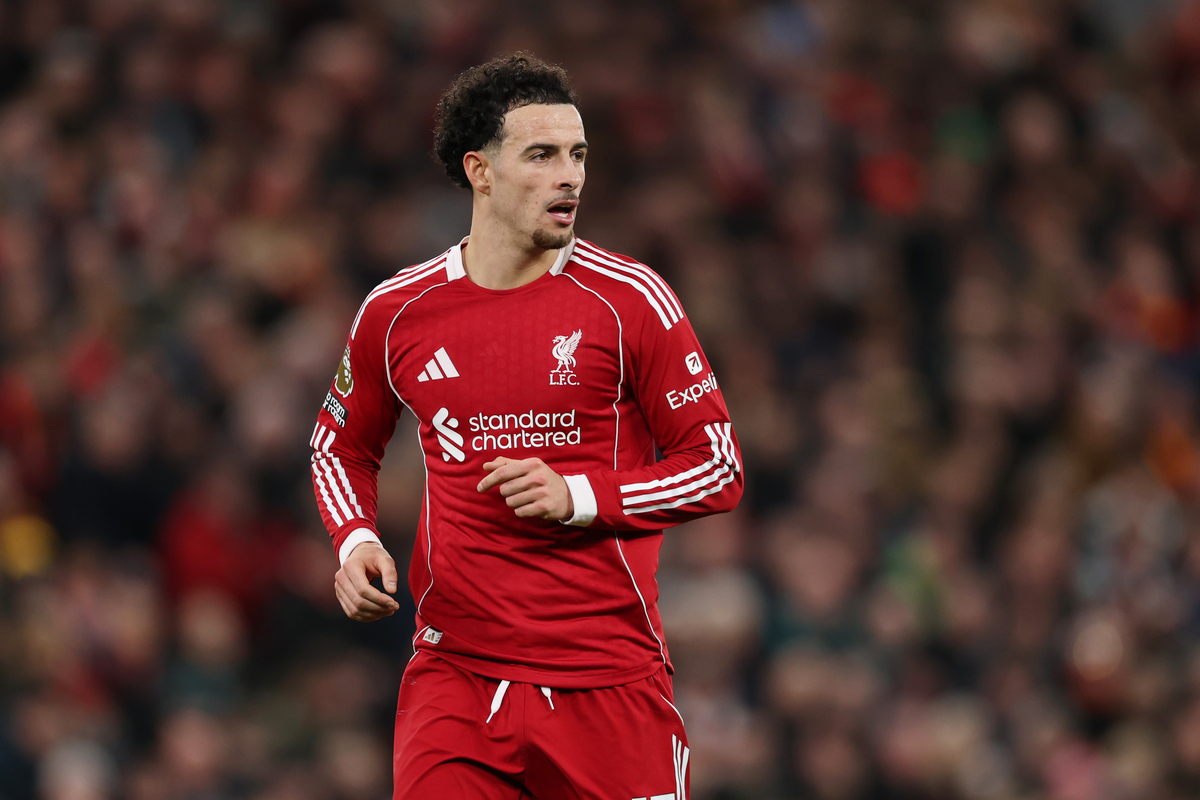 LIVERPOOL, ENGLAND - DECEMBER 13: Curtis Jones of Liverpool in action during the Premier League match between Liverpool and Brighton & Hove Albion at Anfield on December 13, 2025 in Liverpool, England. (Photo by Michael Regan/Getty Images) (Inter links)