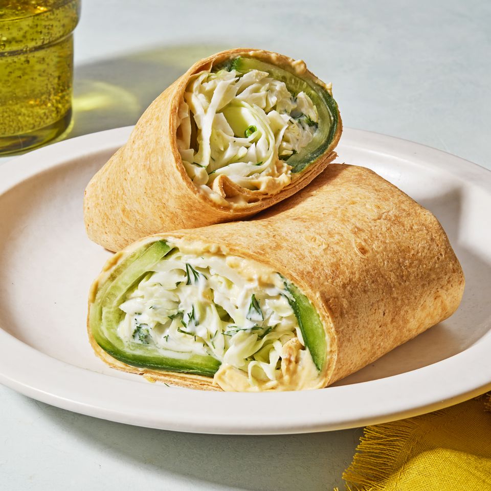 A photo of a Cucumber-Hummus Wrap recipe. Credit: Photographer: Ali Redmond.