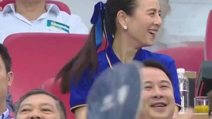 Madam Pang laughed helplessly when Thailand missed a penalty