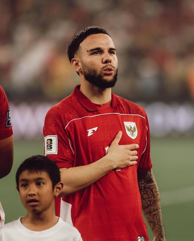 Left-back Calvin Verdonk before a game for Indonesia. Photo by Instagram/@c.verdonk