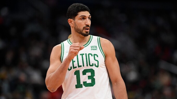 Enes Kanter Freedom during a game for the Boston Celtics. Photo by AP
