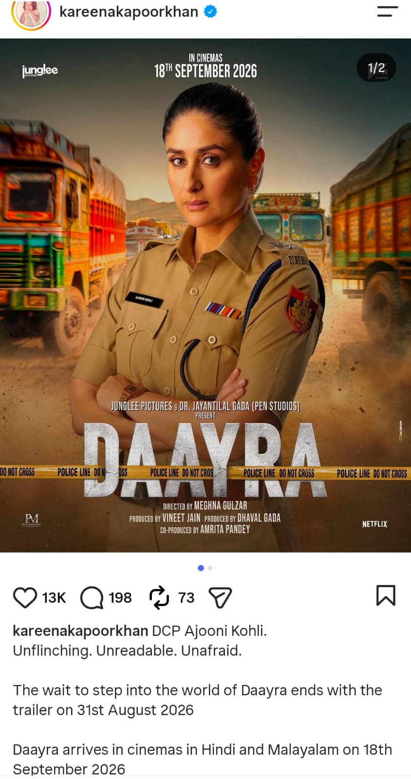 Kareena Kapoor, Prithviraj Sukumarans Daayra character posters unveiled