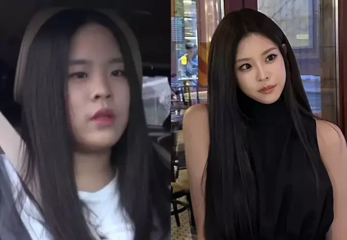 Woo Seo Yoon in the TV show when he was young (left) and now.
