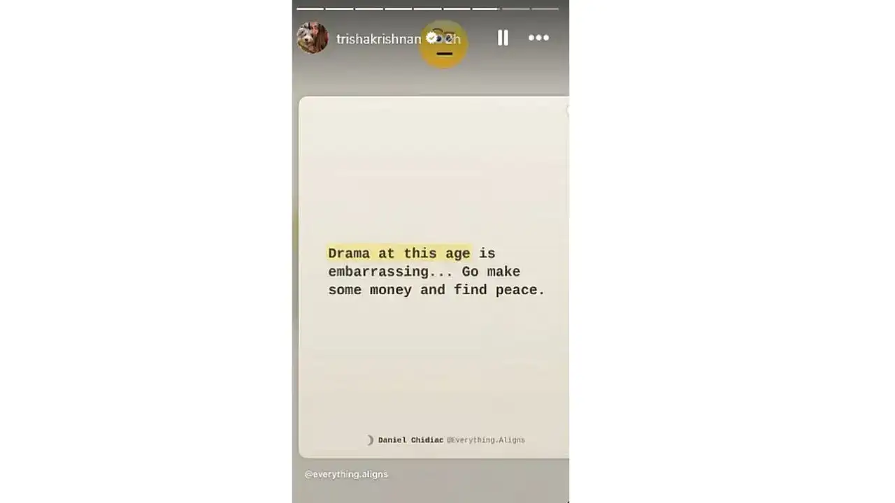 Trisha Krishnan's mysterious post: What is the political context?