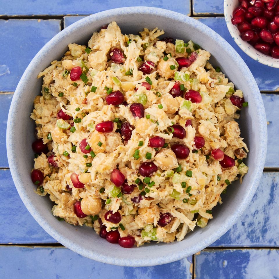 A recipe image of Chickpea & Chicken Salad Credit: Photographer: Alex Huang.