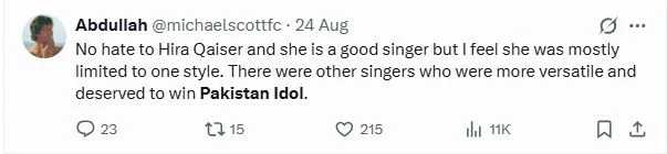 Pakistan Idol Season 2: Hira Qaiser’s victory leaves internet divided