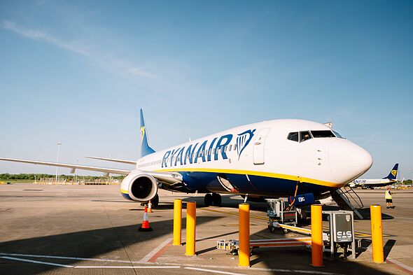 Stansted Airport, United Kingdom - 29 April, 2025: A Ryanair's Boeing 737-800 aircraft on the tarmac