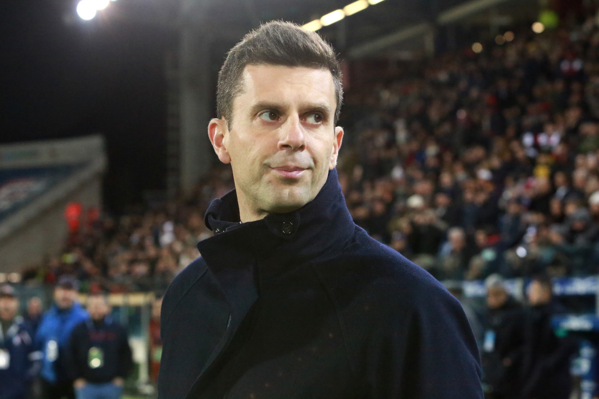 CAGLIARI, ITALY - FEBRUARY 23: Thiago Motta coach of Juventus looks on during the Serie A match between Cagliari and Juventus at Sardegna Arena on February 23, 2025 in Cagliari, Italy. (Photo by Enrico Locci/Getty Images)