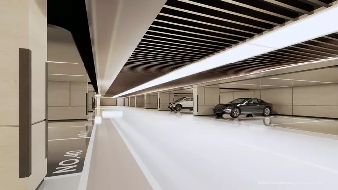 Design of the designated parking area at Casa Luna. Photo courtesy of Phu My Hung