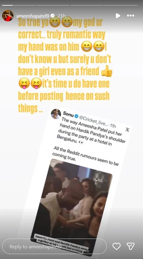 PC: Ameesha Patel/Instagram Stories.