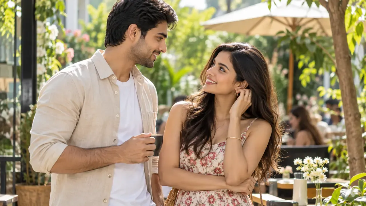 Freshly groomed Indian man spending relaxed time with his partner while discussing natural body scent