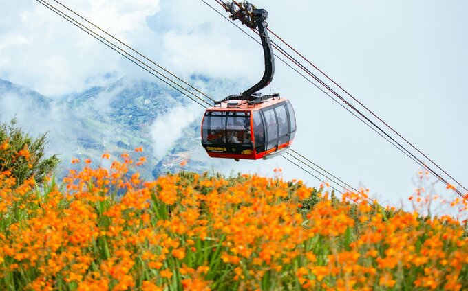 The Fansipan cable car provides visitors with an easier way to reach the 3,143-meter summit. Photo courtesy of Sun Group