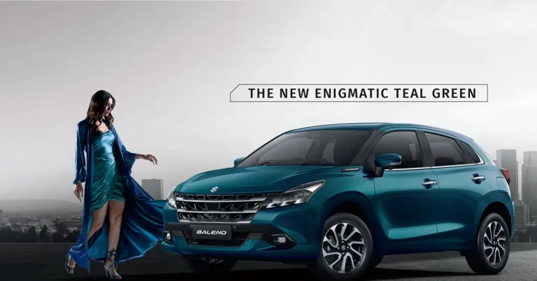 baleno facelift enigmatic teal green
