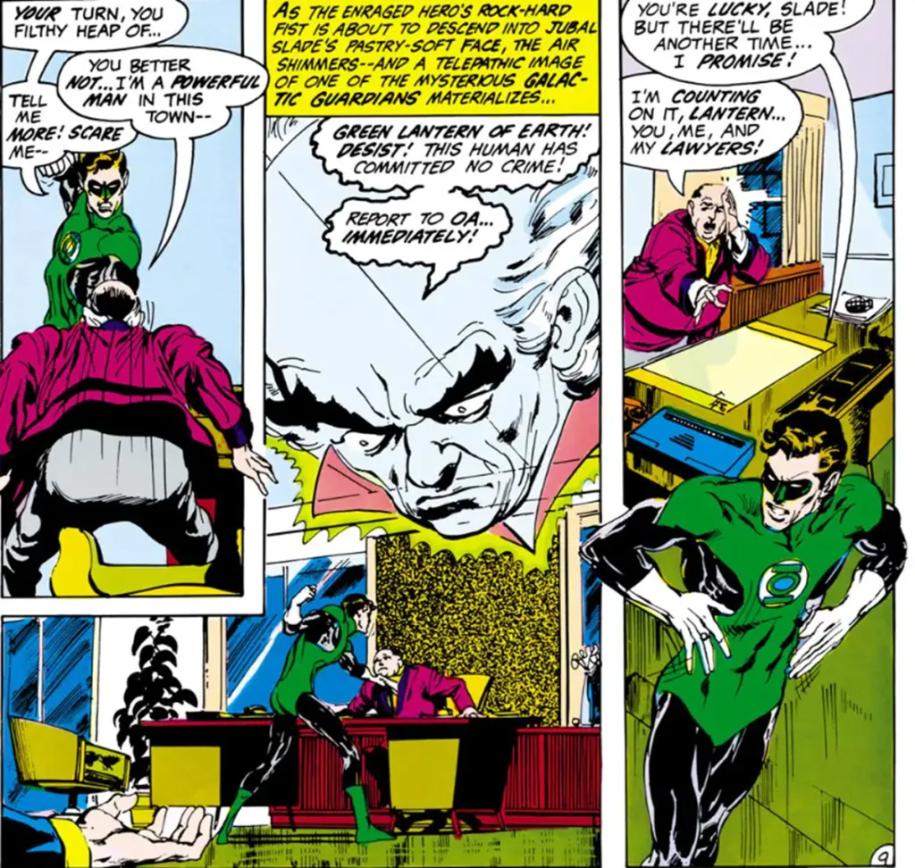 Guardians Dress Down Hal Jordan in Green Lantern Green Arrow #76