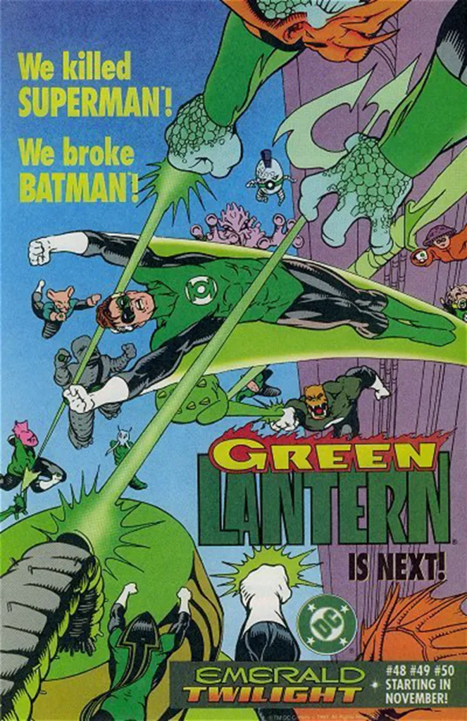 Original Green Lantern Emerald Twilight comic book advertisement