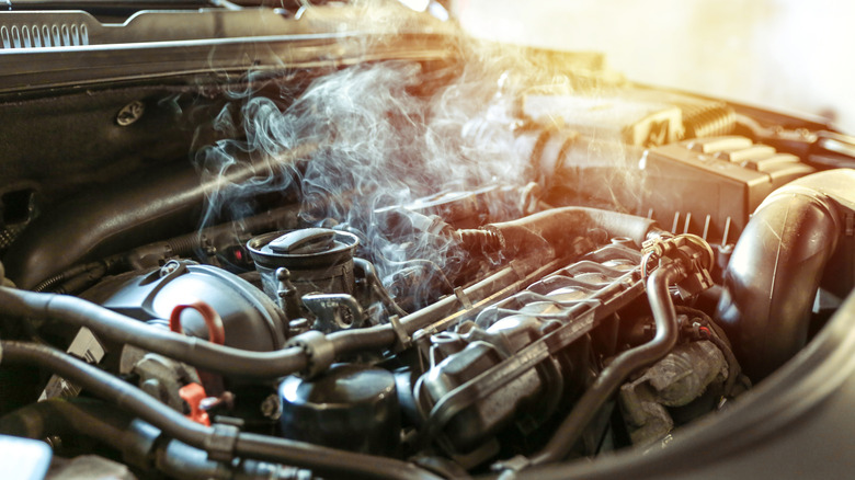 Overheating car engine