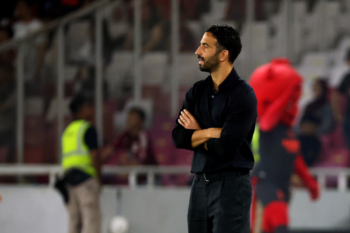 JAKARTA, INDONESIA - AUGUST 08: Head coach Ruben Amorim of AC Milan looks on during the pre-season friendly between Chelsea FC and AC Milan at Gelora Bung Karno Stadium on August 08, 2026 in Jakarta, Indonesia. (Photo by Peksi Cahyo/Getty Images)