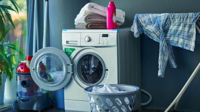 Shot of a washing machine at home