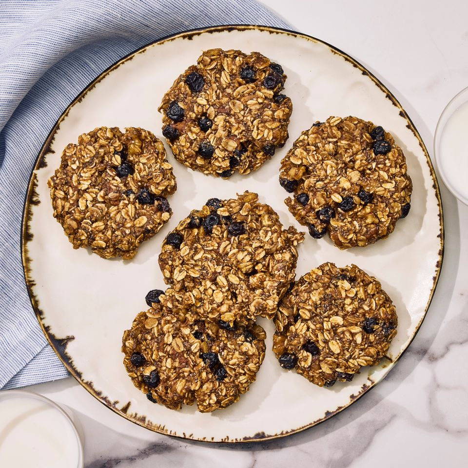 an image of the No-Bake Breakfast Cookies Credit: Photographer: Morgan Hunt Glaze, Prop Stylist: Pricilla Montiel, Food Stylist: Chelsea Zimmer
