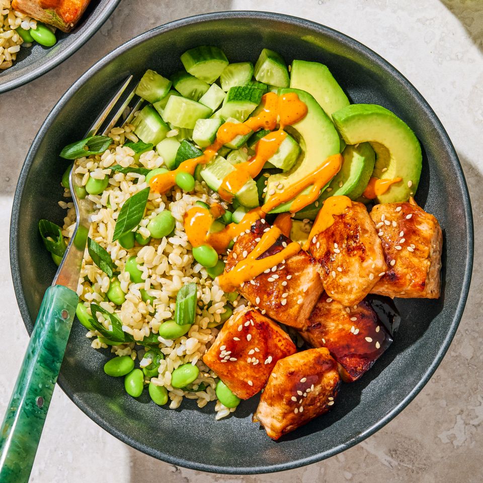 Image of Crispy Salmon & Rice Bowl Credit: Ali Redmond