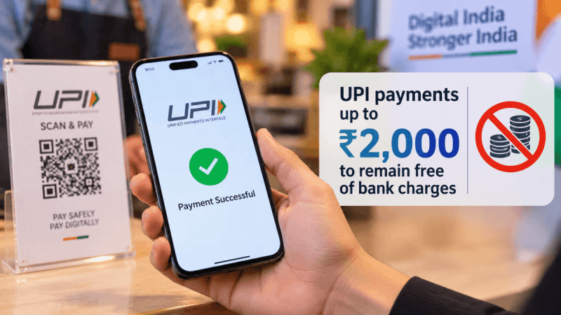 UPI Payments Up to Rs 2,000 to Remain Free of Bank Charges: Government