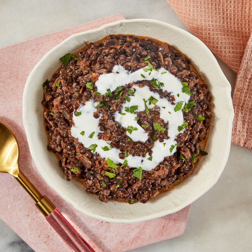 a recipe photo of the Breakfast Dal Credit: Photographer: Jen Causey, Food Stylist: Jennifer Wendorf, Prop Stylist: Priscilla Montiel