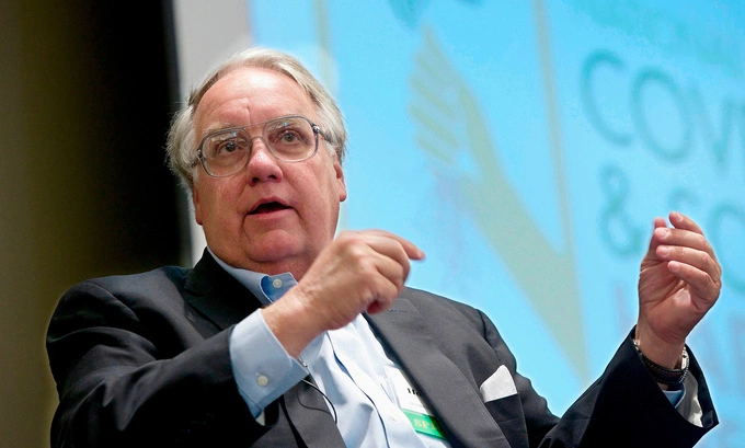 In this Feb. 2014, file photo, philanthropist Howard Buffett, son of investor Warren Buffett, speaks in Omaha, Neb. Photo by AP