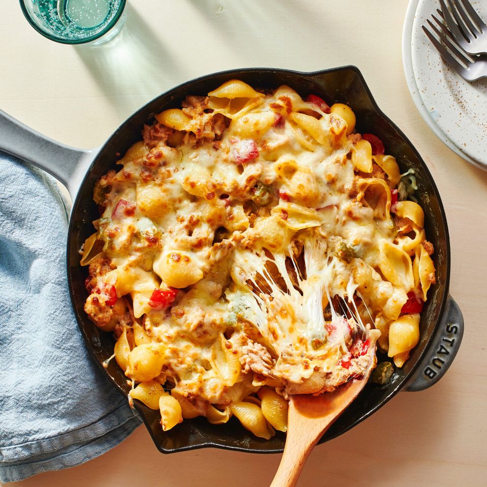 Philly Chicken Cheesesteak Casserole Credit: EatingWell / Diana Chistruga