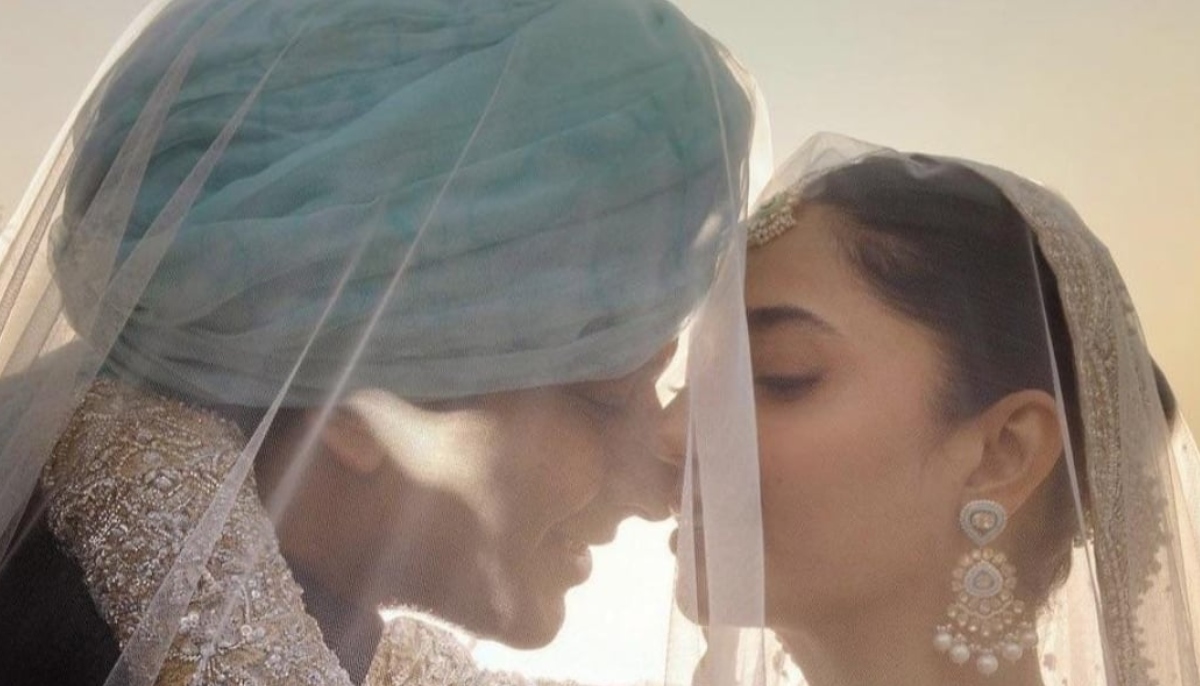 Salim Karim and Mahira Khan on their wedding day.