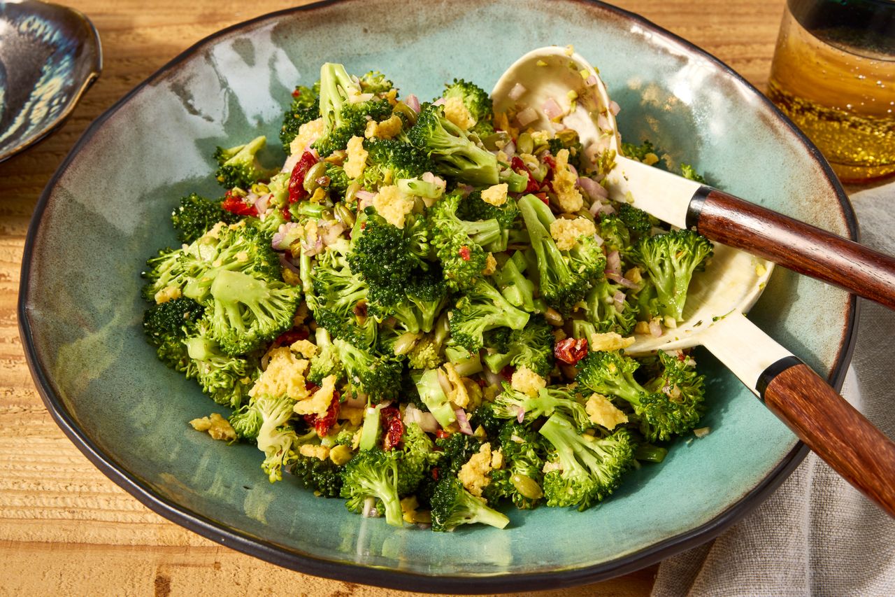 an image of the Broccoli Crunch Salad Credit: Photographer: Jen Causey, Food Stylist: Renu Dhar, Prop Stylist: Josh Hoggle