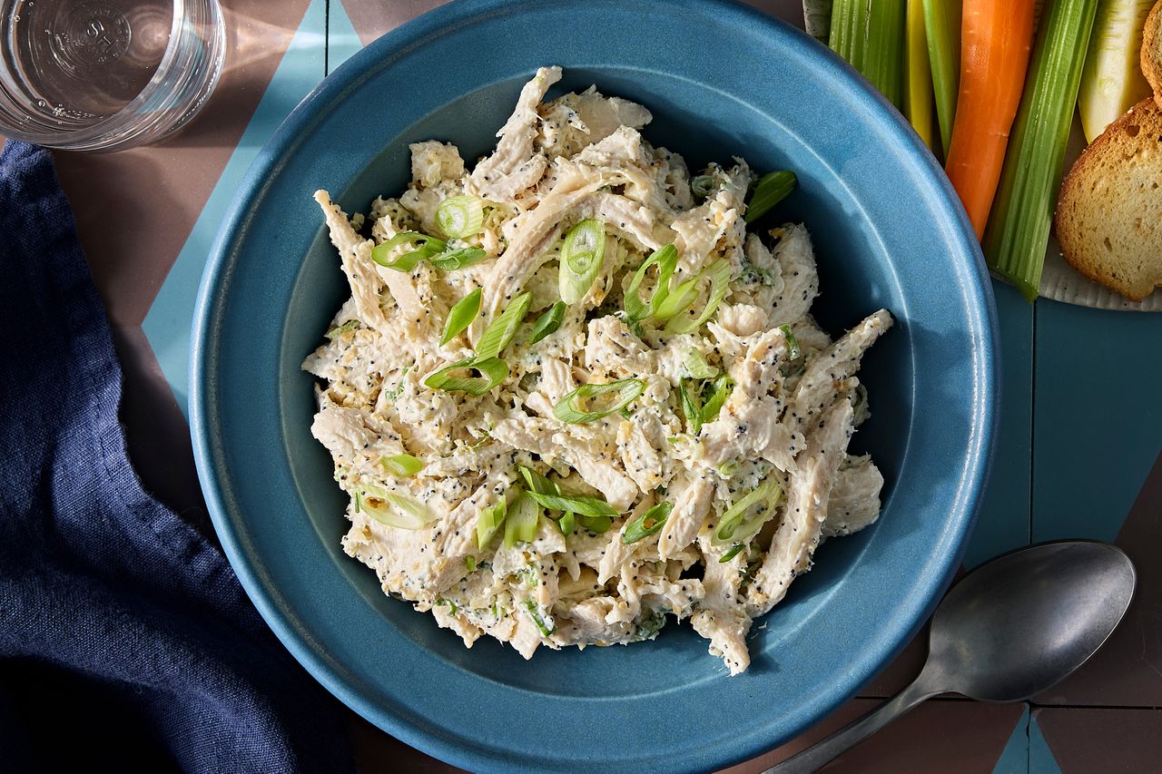 A recipe image of High-Protein Everything Bagel Chicken Salad Credit: Photographer: Jen Causey.