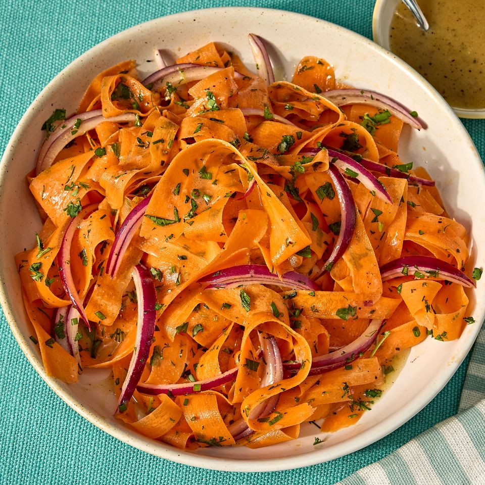 A recipe image of Carrot-Vinegar Salad. Credit: Photographer: Jen Causey.