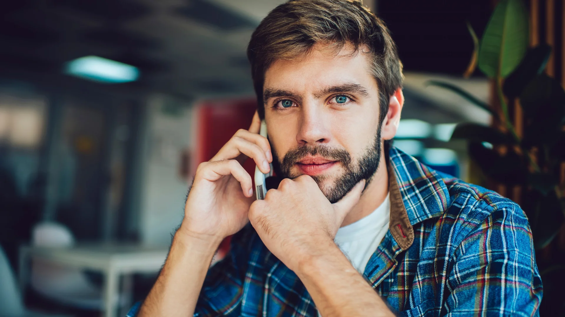 man on phone who doesn't keep a busy social calendar because he needs naps and quiet time to function