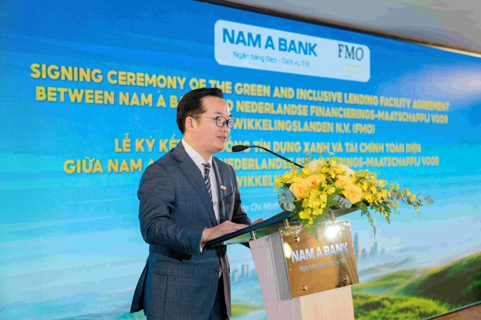 Vo Hoang Hai, Deputy CEO of Nam A Bank, speaks at the event. Photo courtesy of Nam A Bank