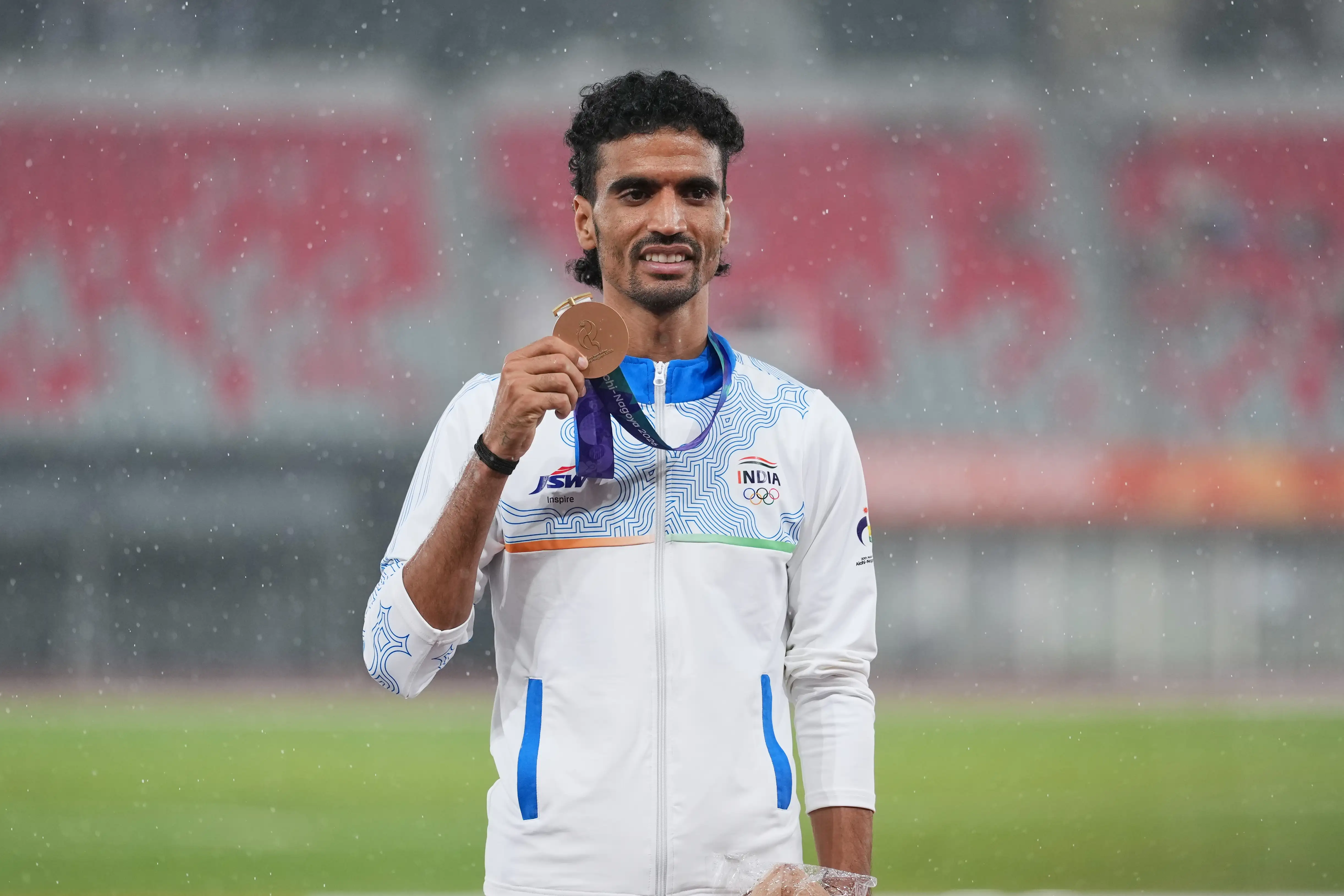 Bronze medalist Gulveer Singh of India. (AP Photo) Asian Games Athletics