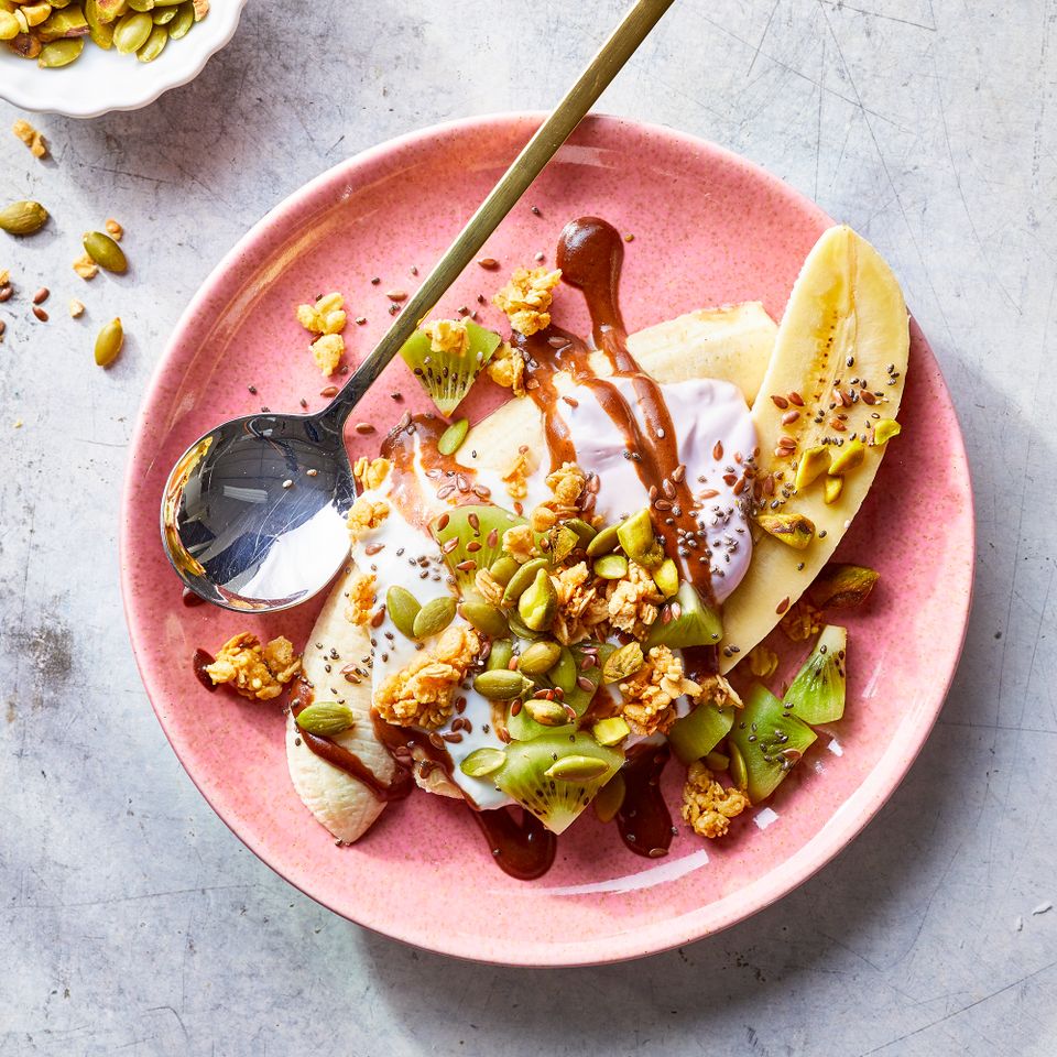 kiwi granola breakfast banana split Credit: Carson Downing