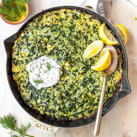 Spinach, Feta, Rice Casserole Credit: EatingWell