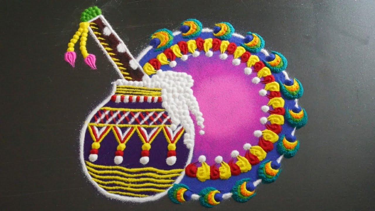 Krishna Janmashtami Special Rangoli Design || Mother Rangoli || Easy Krishna Rangoli || pool
