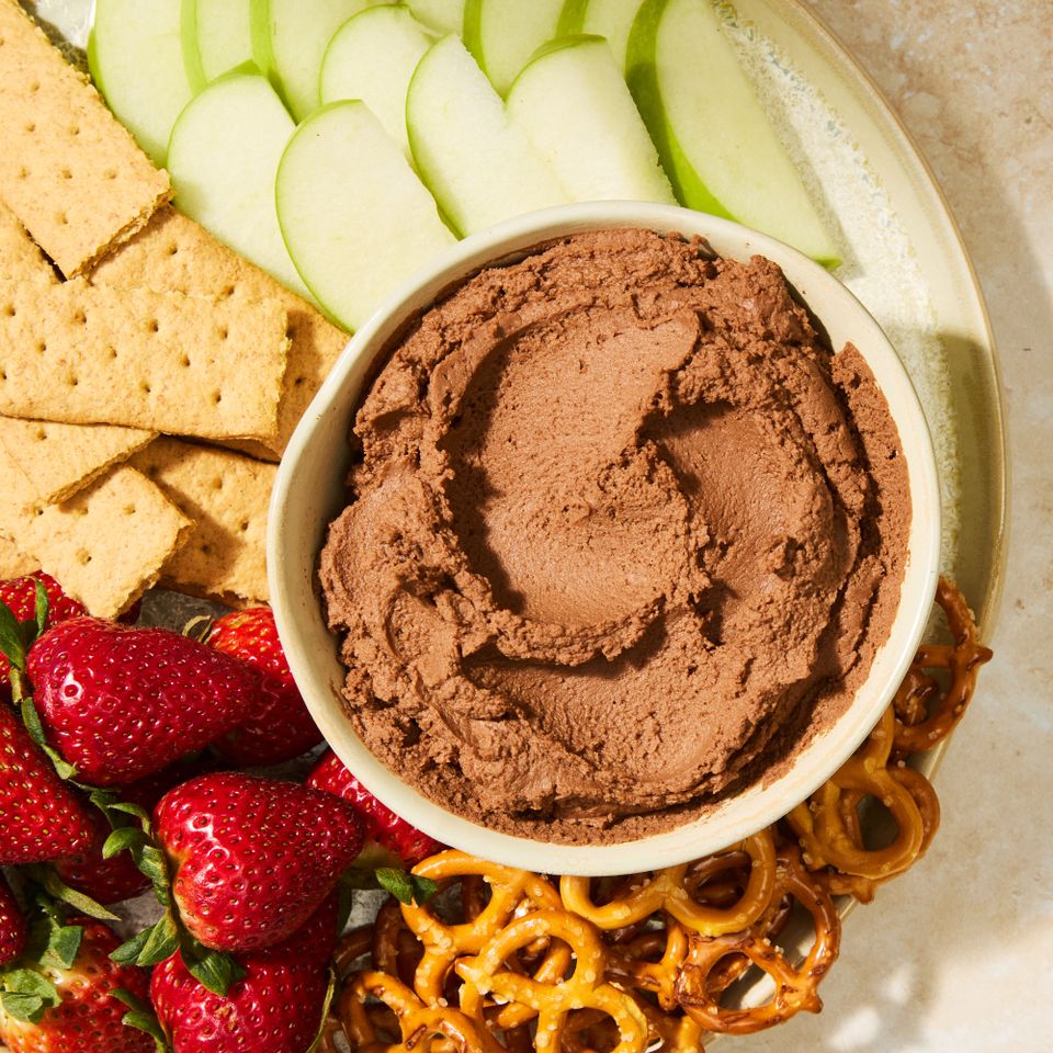 A recipe image of Peanut Butter Brownie Batter Dip. Credit: Photographer: Alex Huang.