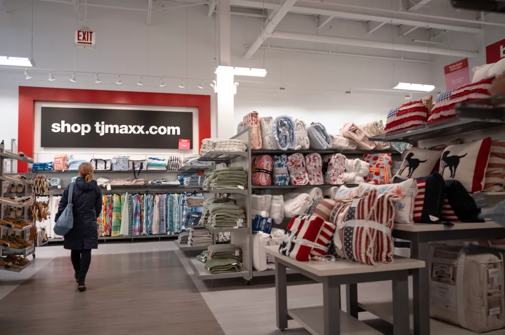 A customer shops in a T.J. Maxx store.