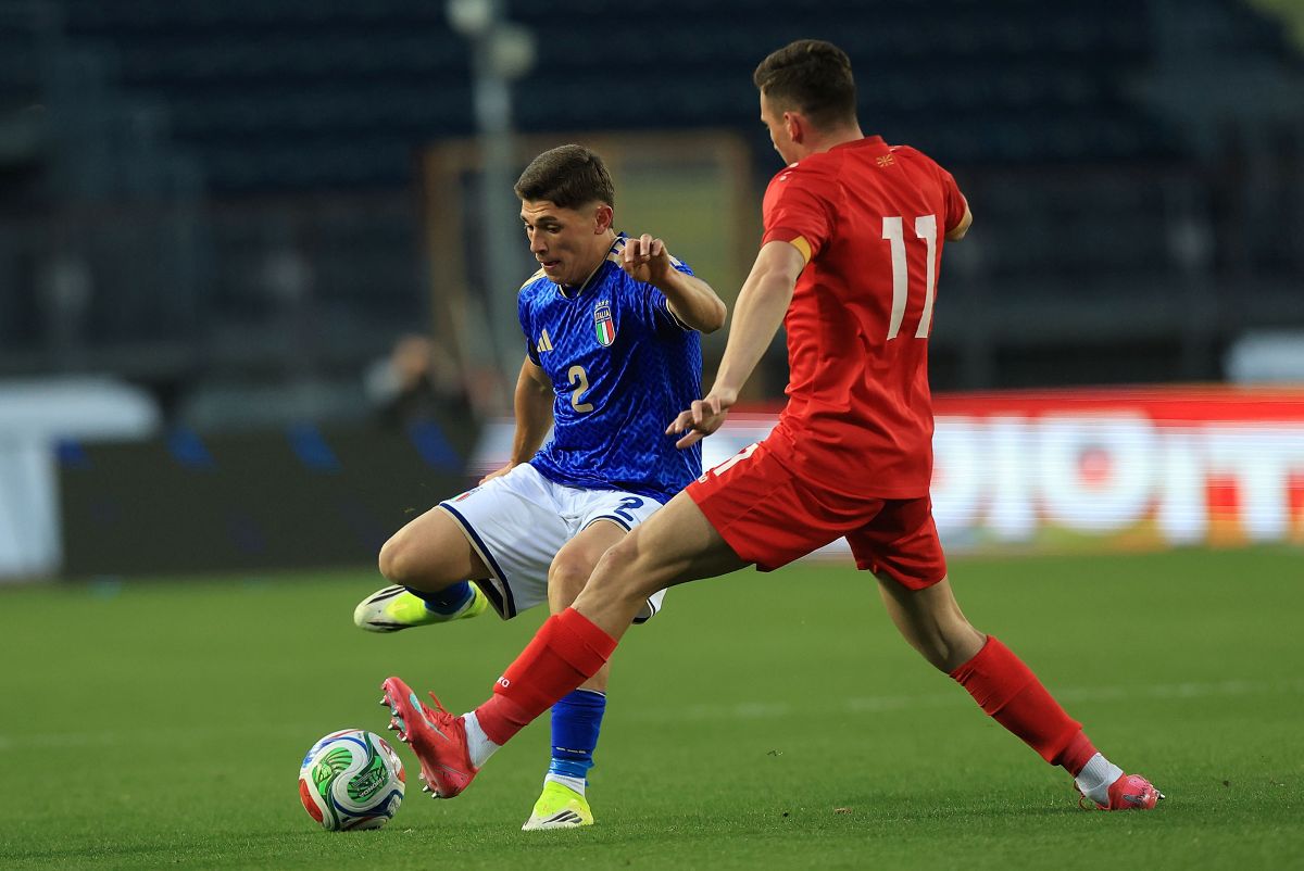 EMPOLI, ITALY - MARCH 26: Costantino Favasuli of Italy U21 in action during the UEFA Under 21 EURO Qualifier match between Italy U21 and North Macedonia U21 at Stadio Carlo Castellani on March 26, 2026 in Empoli, Italy. (Photo by Gabriele Maltinti/Getty Images)