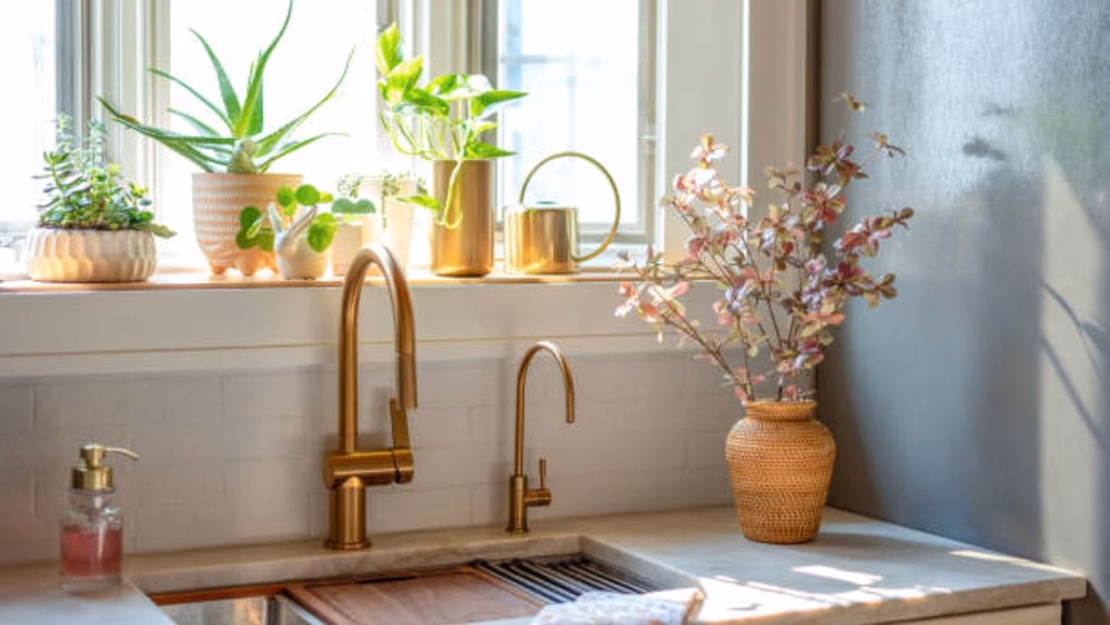 To avoid water spots on the sink, wipe it thoroughly with a dry microfiber cloth. After the sink is completely dry, take a few drops of coconut oil or baby oil on a cloth and apply a very thin layer on the surface of the sink. Then wipe it thoroughly with a clean cloth. (Image source | iStock)
